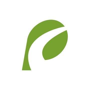 Green leaf logo with curved white accent, representing Provia exterior home services in Cincinnati, Ohio